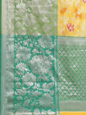 Silk Land  Yellow  Woven Design Tussar Saree  5