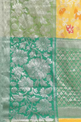 Silk Land  Yellow  Woven Design Tussar Saree 