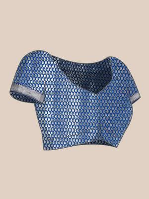 Silk Land  Teal  Woven Design Tussar Saree  4