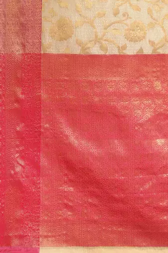Silk Land  Pink  Woven Design Tussar Saree 