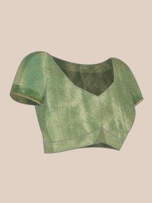 Silk Land  Green  Woven Design Tussar Saree  4