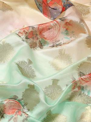Silk Land  Green  Printed Art Silk Saree  5