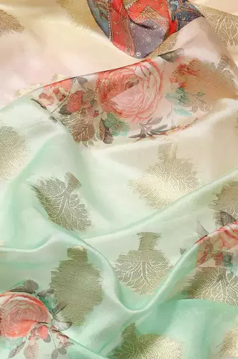 Silk Land  Green  Printed Art Silk Saree 