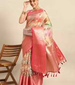 Silk Land  Multicolored Printed Art Silk Saree 