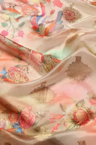 Silk Land  Multicolored Printed Art Silk Saree 