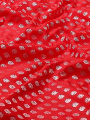 Silk Land  Red  Woven Design Art Silk Saree  3