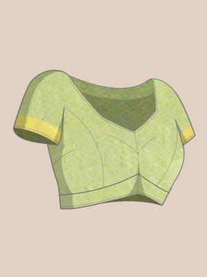 Silk Land  green  woven design art silk saree  3