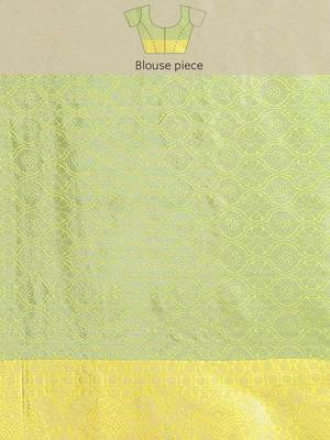 Silk Land  green  woven design art silk saree  4