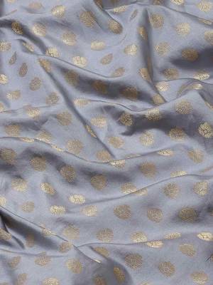 Silk Land  Grey  Woven Design Art Silk Saree  3
