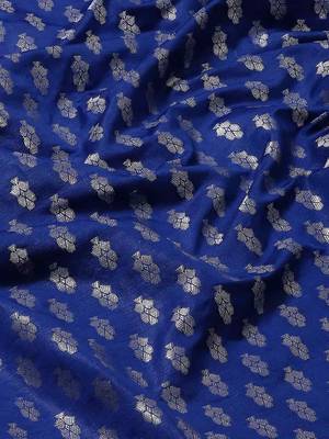 Silk Land  Navy Blue  Woven Design Art Silk Saree  5