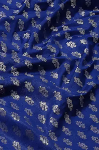 Silk Land  Navy Blue  Woven Design Art Silk Saree 