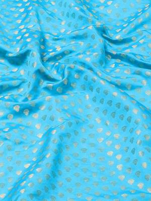 Silk Land  teal  woven design art silk saree  5