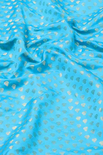 Silk Land  teal  woven design art silk saree 
