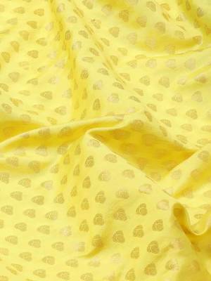 Silk Land  Yellow  Woven Design Art Silk Saree  3