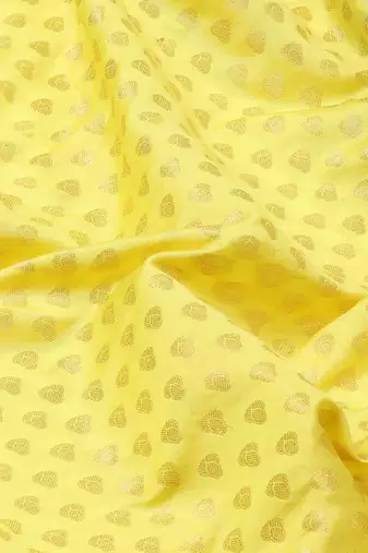 Silk Land  Yellow  Woven Design Art Silk Saree 