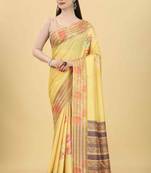 Silk Land  Mustard  Printed Art Silk Saree 