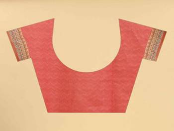 Silk Land  Pink  Printed Cotton Blend Saree  5