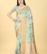 Silk Land  Green  Printed Art Silk Saree 
