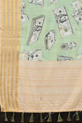 Silk Land  Green  Printed Art Silk Saree  3