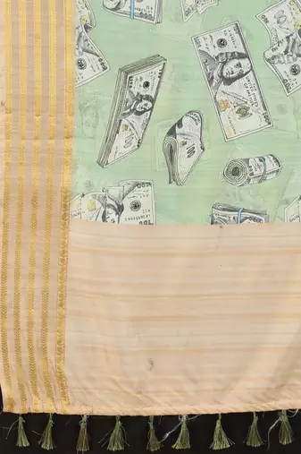Silk Land  Green  Printed Art Silk Saree 