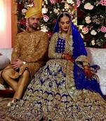 Blue Color Wedding Bridal Lehenga Latest Velvet Lehenga Choli For Women