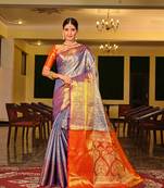 Blue Woven Design Banarasi Zari Work Saree