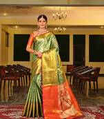 Green Woven Design Banarasi Zari Work Saree