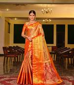 Red Woven Design Banarasi Zari Work Saree