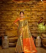 Green Woven Design Banarasi Zari Work Saree