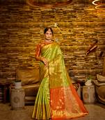 Green Woven Design Banarasi Zari Work Saree