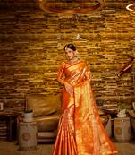 Red Woven Design Banarasi Zari Work Saree