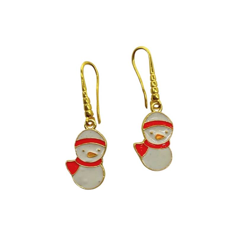 Christmas necklace, earring & bracelet set red snowman charm pendant for women & girls party gifts