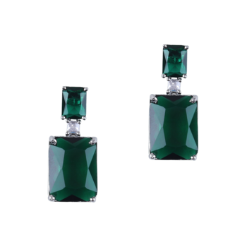 Green american diamonds Earrings 2