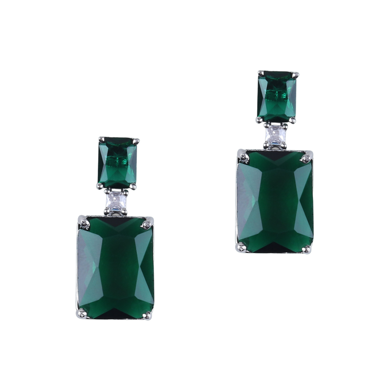 Green american diamonds Earrings