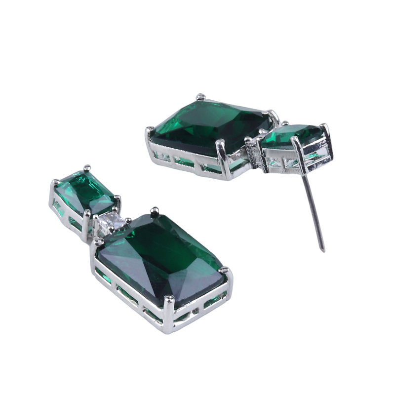 Green american diamonds Earrings