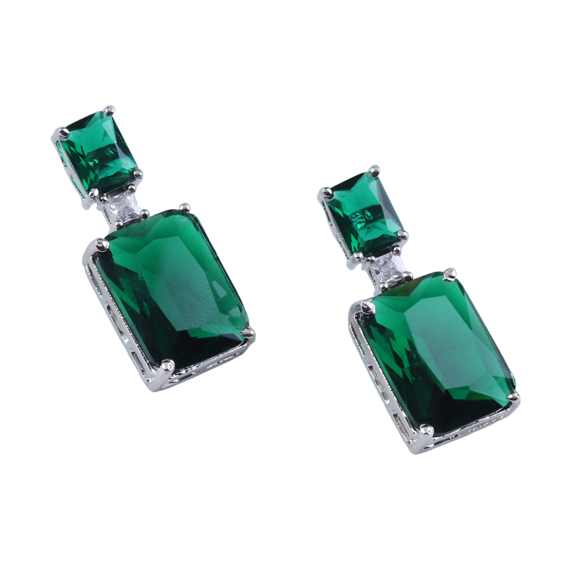Green american diamonds Earrings