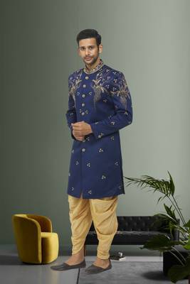 Men's blue embroidered sherwani 2