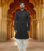 Men's grey embroidered sherwani