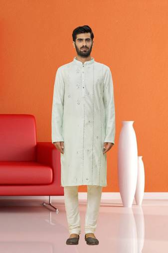 Men's pista embroidered kurta pajama