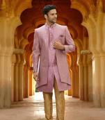 Men's pink embroidered sherwani