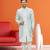 Men's sky blue woven sherwani