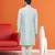 Men's sky blue woven sherwani