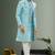 Men's sky blue embroidered sherwani