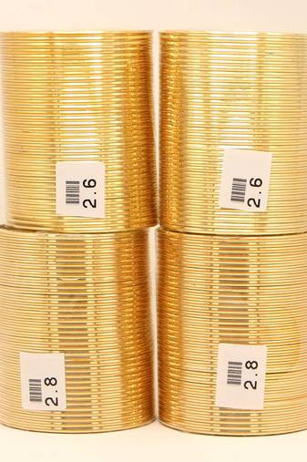Yellow color 4 set of fashion bangles combo size(2 set of 2.6, 2 set of 2.8) fb154cmb
