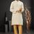 Men's light yellow embroidered kurta pajama