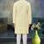 Men's light yellow embroidered kurta pajama
