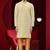 Men's light yellow embroidered kurta pajama