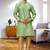 Men's light green woven kurta pajama