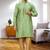 Men's light green woven kurta pajama