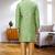Men's light green woven kurta pajama